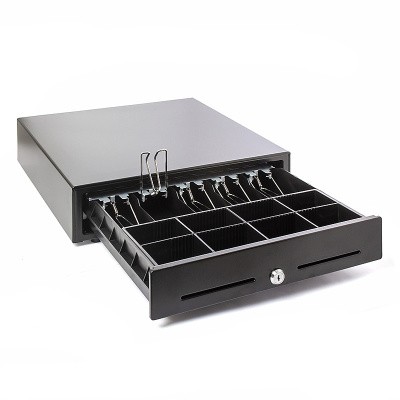 Денежный ящик POScenter 16K5 410x420x100 распайка для Epson/АТОЛ, без датчика открытой крышки, черный 